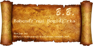 Babcsányi Boglárka névjegykártya