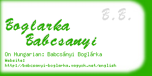boglarka babcsanyi business card