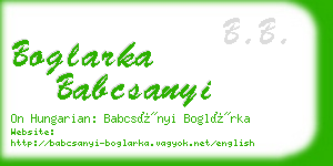 boglarka babcsanyi business card